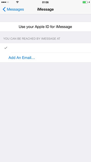 If you've not yet logged on with your Apple ID:Press Use your Apple ID for iMessage.
