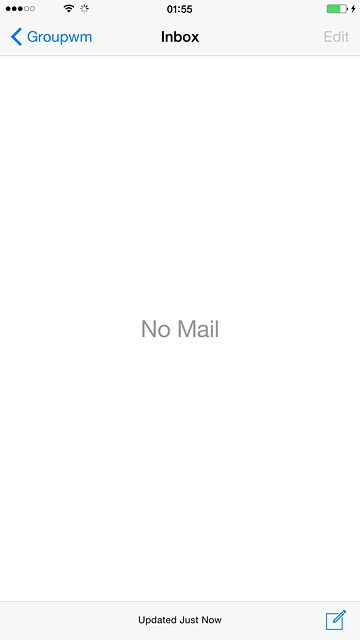 To see a list of email accounts:Press the field in the top left corner of the display.