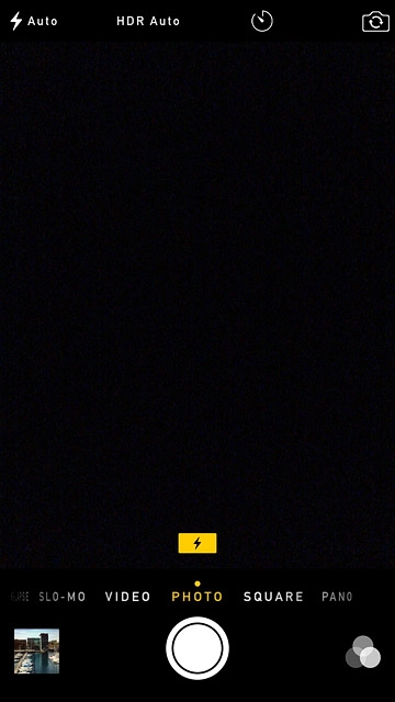 Slide your finger right or left on the display to select PHOTO.