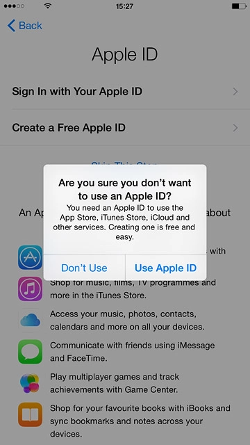 Press Don't Use.Follow the instructions on the display to activate your phone.