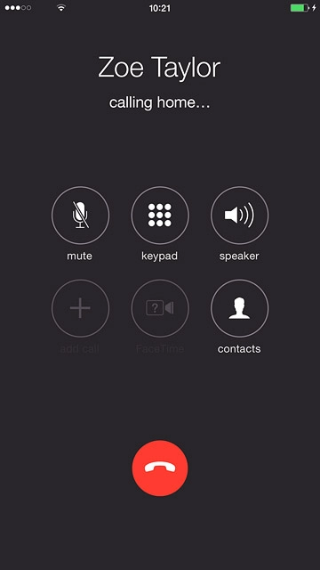 Press the end call icon.