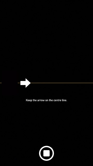 Move your phone slowly to the right in a straight line (the arrow needs to be on the horizontal line).