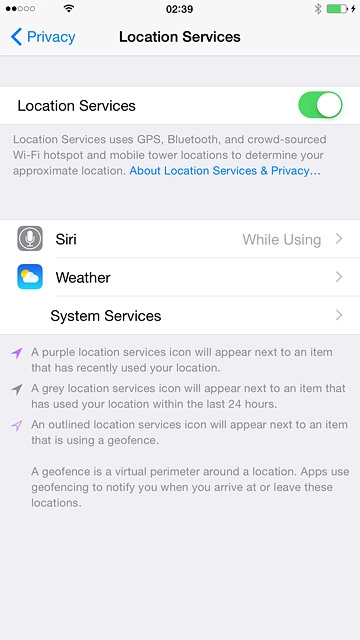 Press the required application.