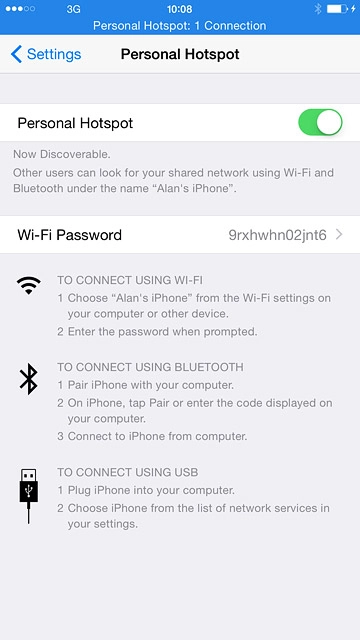Press Wi-Fi Password.