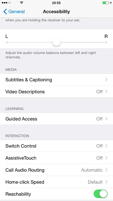 Press General to save the setting.