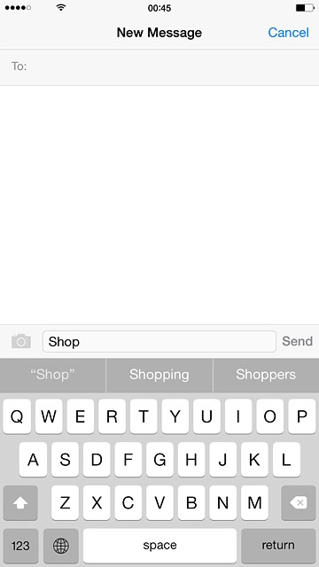 Press the required word to insert it.