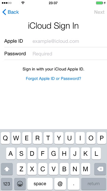 Press Password and key in the password for your Apple ID.