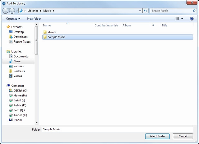 Go to the required folder in your computer's file system.