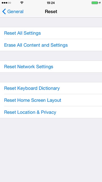 Press Erase All Content and Settings.