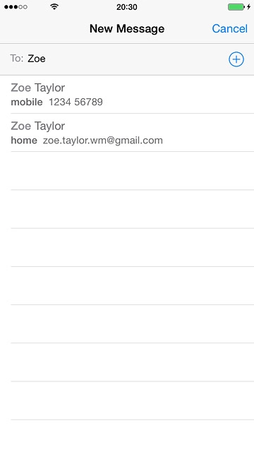 Key in the first letters of the required contact.Matching contacts are displayed.Press the required contact.