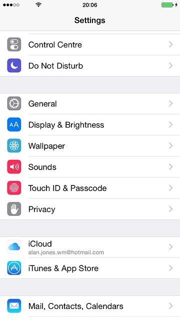 Press Mail, Contacts, Calendars.