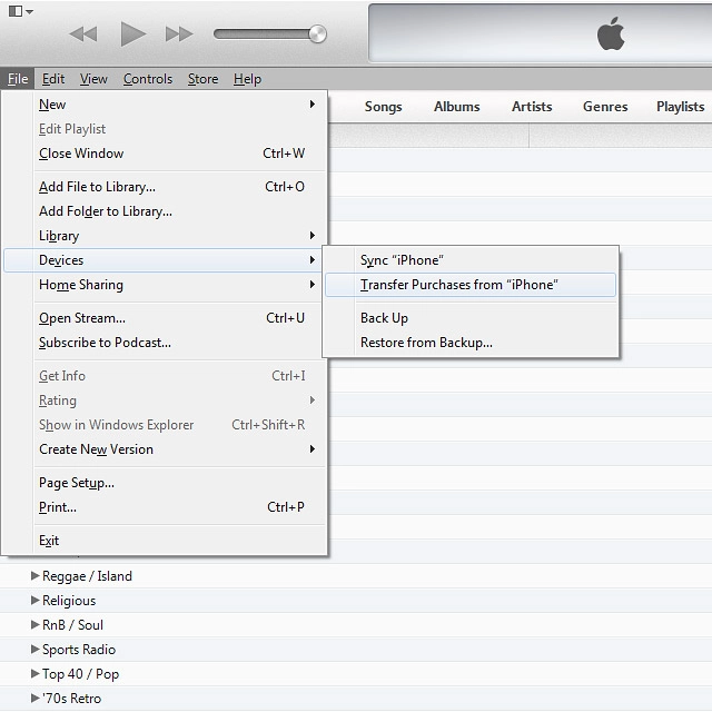 Click Transfer Purchases from ‹your phone›.