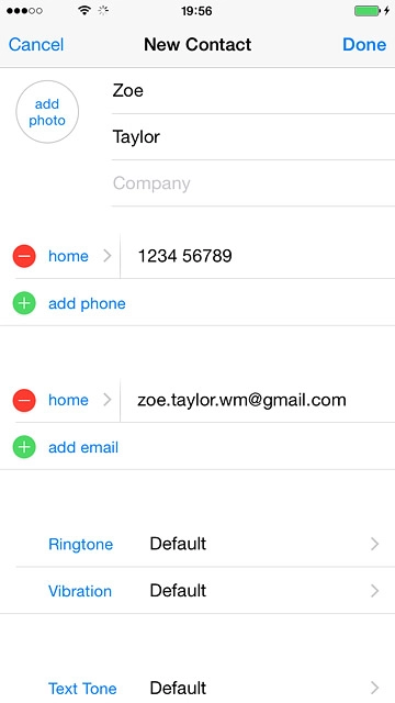 Press the field next to the email address.