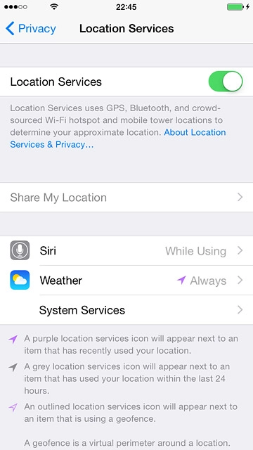 Press the indicator next to 