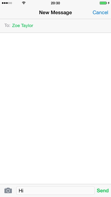 Press Send when you've written your text message.