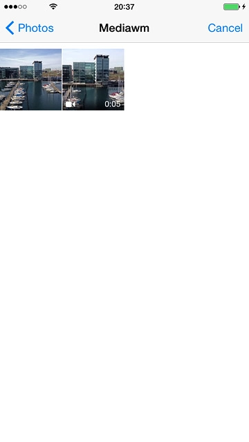 Press the required picture or the required video clip.