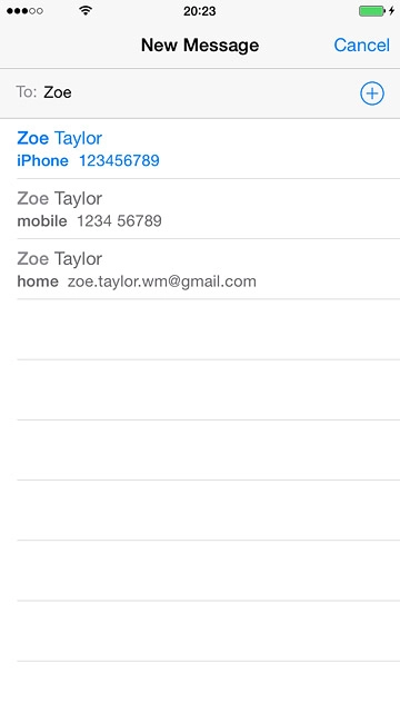 Key in the first letters of the required contact.Matching contacts are displayed.Press the required contact.