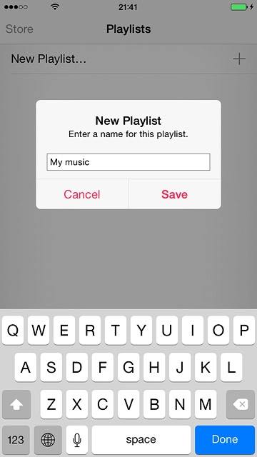 Key in a name for the playlist and press Save.