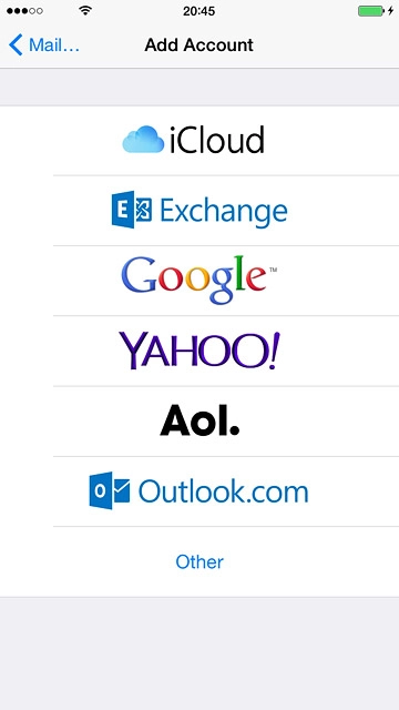 Press the required provider or Other.