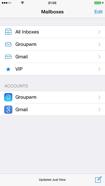 Press the required email account below 