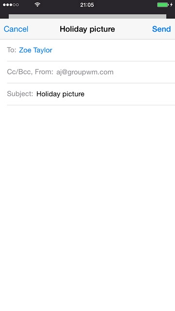 Press the text input field and write the required text.