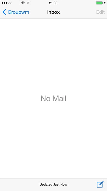 To see a list of email accounts:Press the field in the top left corner of the display.
