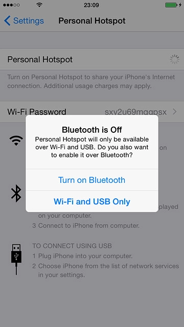If this is the first time you use the function:Press Wi-Fi and USB Only.