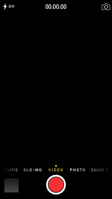 Slide your finger right on the display to select VIDEO.