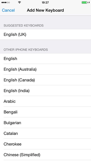 Press the required language to add it.