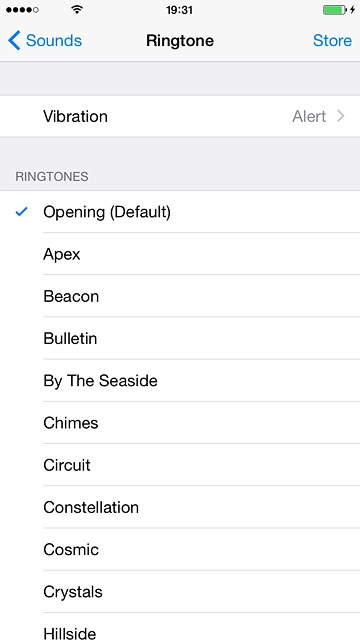 Press the different ring tones to listen to them.