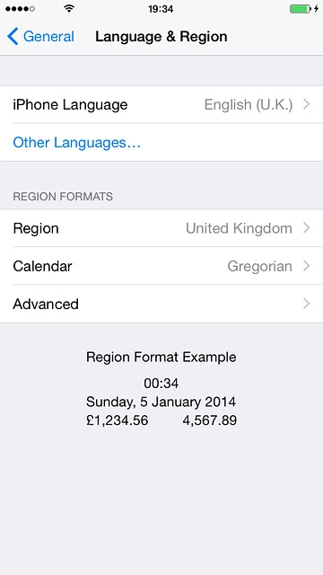 Press iPhone Language.