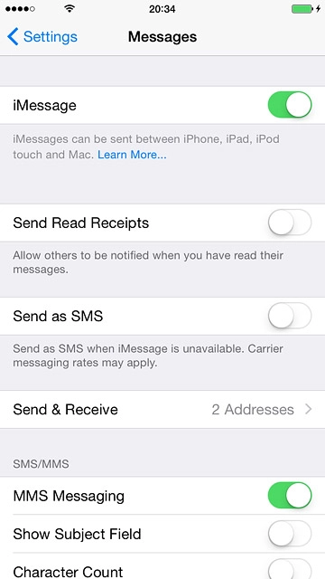 Press the indicator next to 