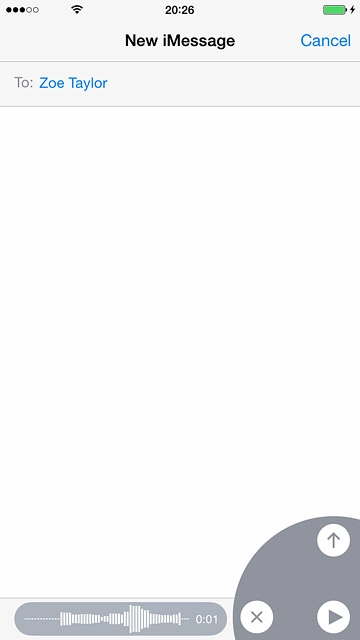 Press arrow up.The sound recording is sent immediately.