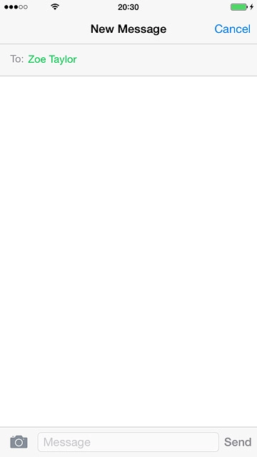 Press Message and write the required text.