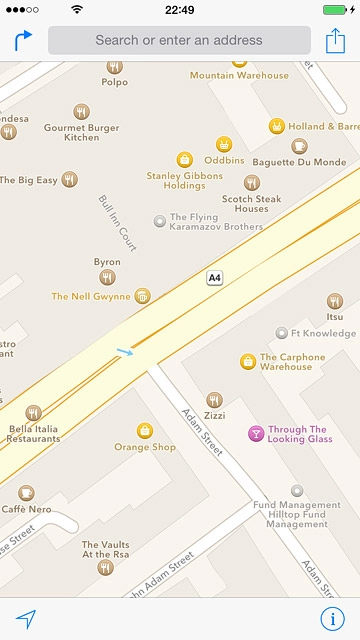 Press Search or enter an address.