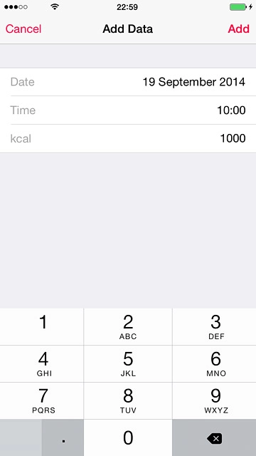 Follow the instructions on the display to select the required date or time.Press Add.