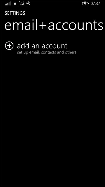 Press add an account.