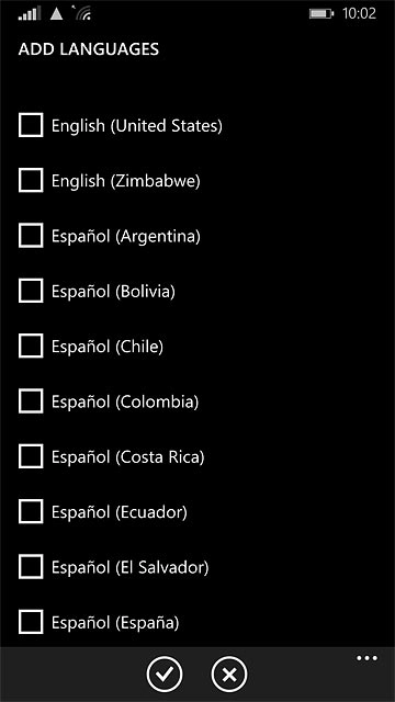 Press the required language.