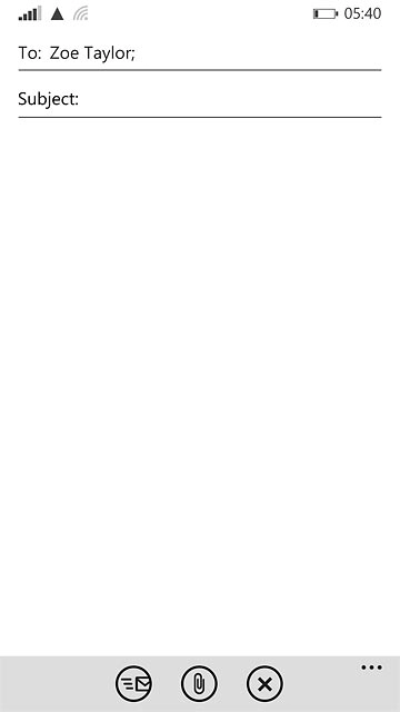 Press Subject and key in a subject for the email message.