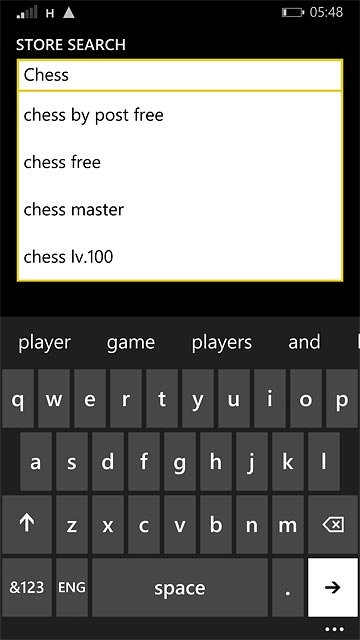 Key in the name of the required app and press arrow right.