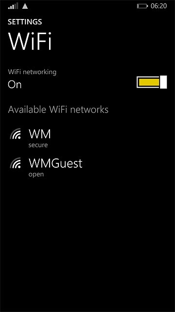 A list of Wi-Fi networks within range is displayed.Press the required Wi-Fi network.