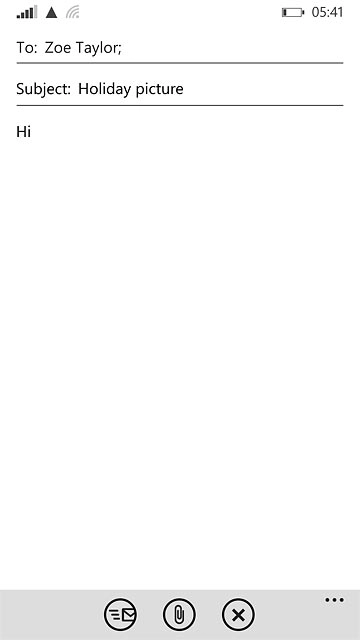 Press the attachment icon.Go to the required folder.