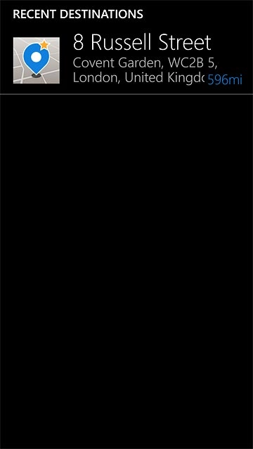 Press the required destination.