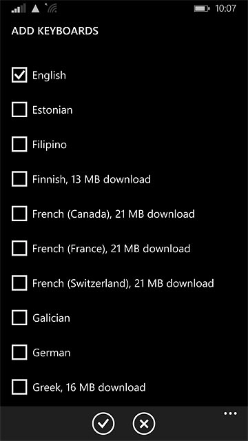 Press the confirm icon.