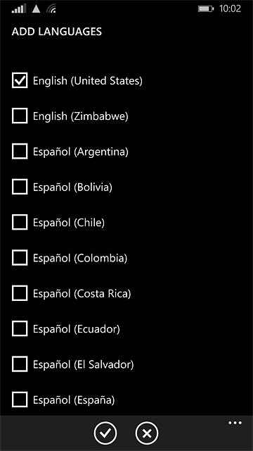 Press the confirm icon.