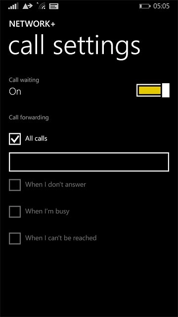 Press the divert type until the function is turned on.