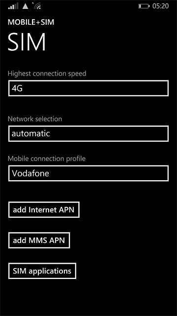 Press add Internet APN.