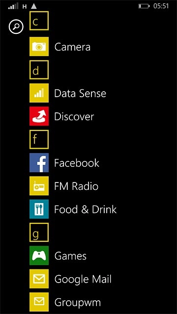 Slide your finger left across the display to open the main menu.Press Camera.