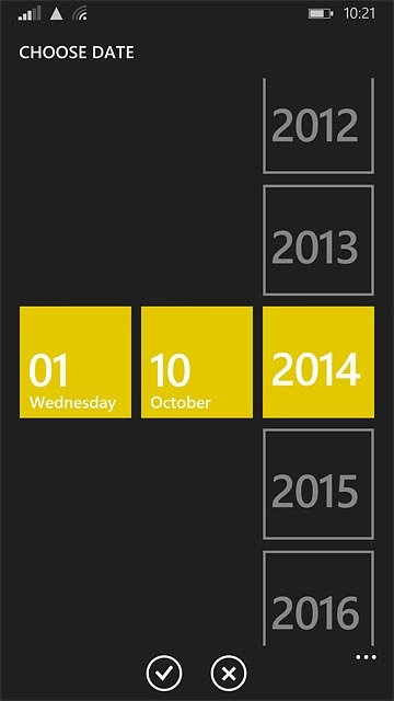 Press the confirm icon.