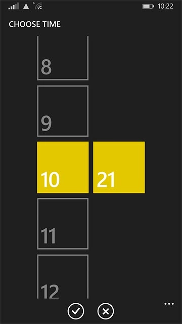 Press hours and minutes and key in the required time.
